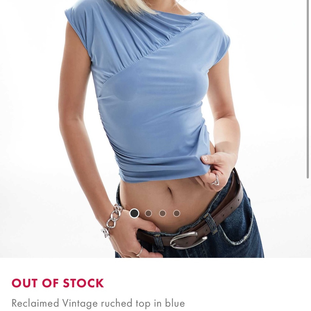 Reclaimed Vintage Blue Ruched Top